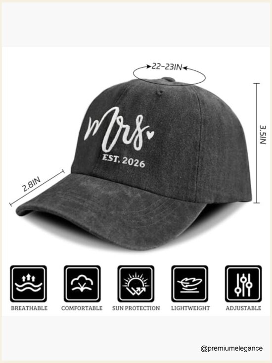 Adjustable Cotton Baseball Cap Set for Couples Wedding Gifts main image 6
